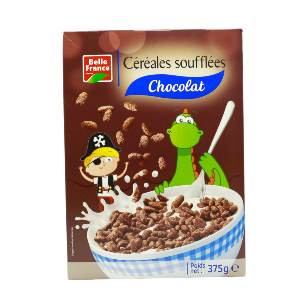 Céréales soufflés Chocolat Belle France, 375g