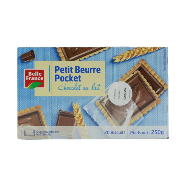Petit Beurre Pocket Chocolat au lait Belle France, 250g