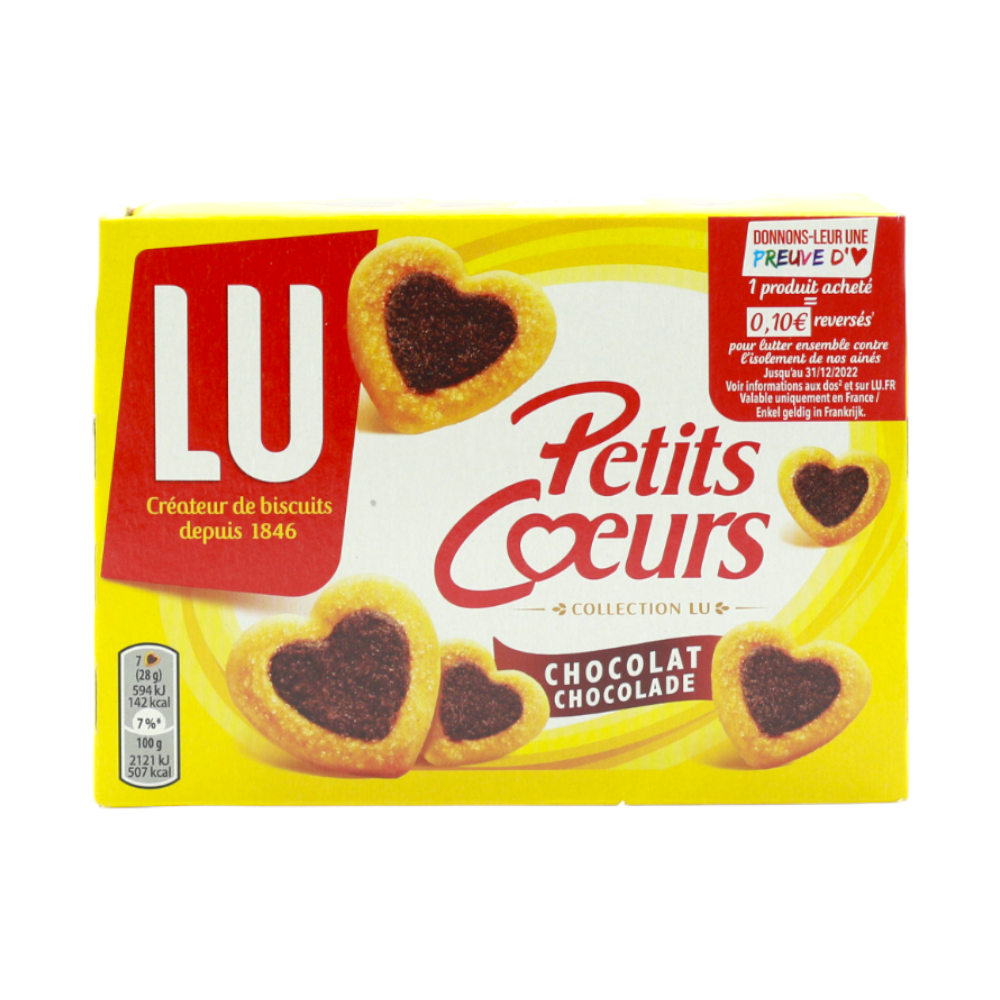 Petits cœurs au chocolat Lu, 125g